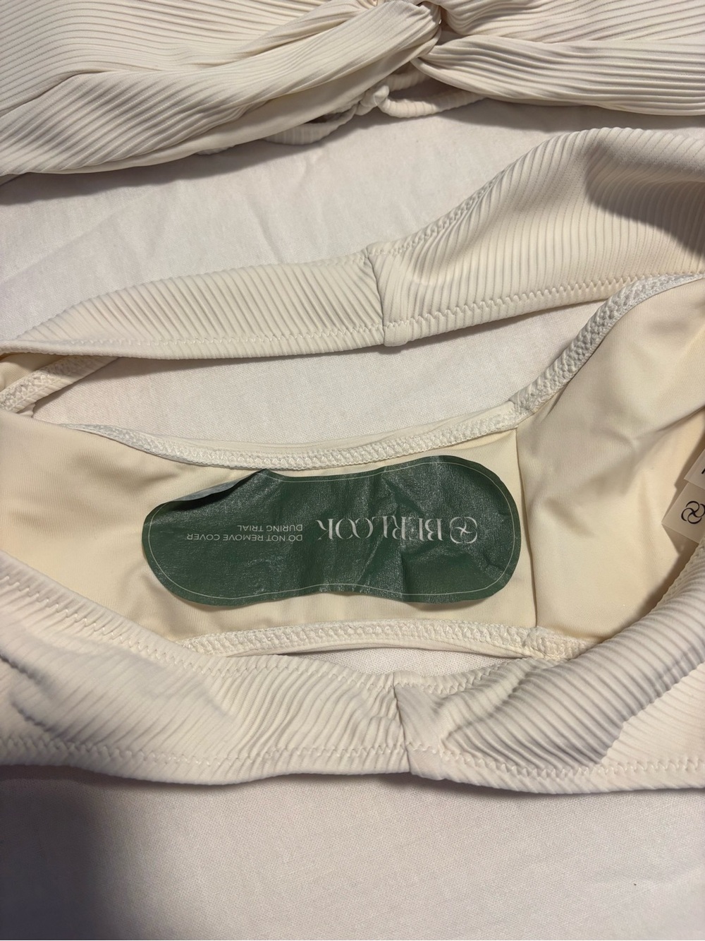 Berlook Cream Ribbed Bikini Set - Picture 3 of 4